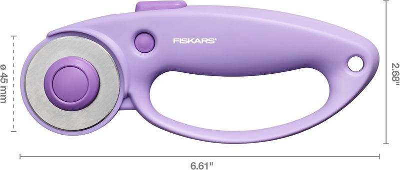 Fiskars قاطع دوار حلقي، مجموعة استكشاف ألترا ليلك، شفرة فولاذية مصقولة بدقة للأقمشة، اللباد والفينيل، 45 مم - Image 4